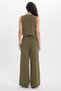 Women's Slim Fit 100% Cotton V-Neck Double Pocket Khaki Vest Trousers Set - 8