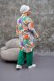 Plus Size Palm Pattern Orange Green Lilac Women's Viscose Tunic - 3
