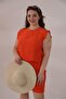 Women's Plus Size Pleated Detailed Shorts Set Coral - 6