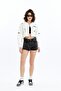 Women's Oversize Crop Coat – Biker Style Denim & Leather Combination Street Style Casual Jacket - 6