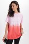 Women's Slim Fit 100% Cotton Crew Neck Short Sleeve Printed Pink T-Shirt - 3