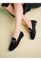 Daily Flats Black Suede Women's Stylish Comfortable Square Toe Low Heel Extra Comfortable - 3
