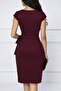 Women's Short Sleeve V Asymmetrical Collar Cutout Side Tie Mini Janjan Crepe Dress - 3