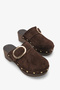Nova Women's Genuine Leather Padded Slippers - Brown Suede - 2