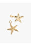 Pearl Detailed Dangle Large Size Starfish Earrings - 3