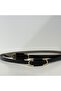 Stylish Minimal Design Black Thin Belt with Gold Buckle, Pant Belt, Jacket Belt, Dress Belt - 5