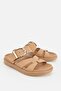 Women's Nude Buckled Cross-Strapped Thick Sole Slipper - 2
