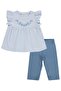 Floral Printed 2-5 Years Old Set - Blue - 4