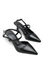Elara Aria Women's Pointed Toe Open Back Thin Heeled Shoes 0012710 Black Rustic