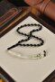 Kazaz Design Beyzi Model Navy Blue Crimped Amber Prayer Beads - 2