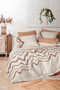 Puff Embroidered Double Duvet Cover Set Molende Caramel
