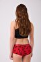 Cotton Lycra Printed Boyshort Set of 3 Women's Panties Patterned Red - 4