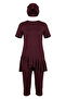 Ruffled Short Sleeve Pool Swimsuit 2611-09 Claret Red