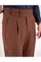 Slim Fit Bel Detailed Buckle Pants Tan T20037-24 - 4