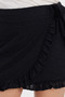 Women's Standard Fit Regular Cut Jacquard Black Skirt - 4