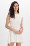 Women's standard fit regular cut sleeveless crew neck ecru knit dress