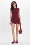 Women's Standard Fit Regular Cut Sleeveless Crew Neck Burgundy Knitwear Dress - 7