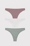 Berrak Women's 3-Piece Brazilian Panties Set 95% Cotton Flexible Comfortable Underwear - 2