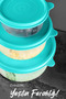 Set of 4 Round Food Storage Containers - Organizer Organizer Food Container 4X600Ml Green - 4