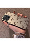 iPhone 16 Pro Max Compatible High-Quality Brown Bow and Dot Printed Case