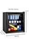 50L Beverage Fridge Mini Cooler with Glass Door, 55W Quiet Compact Drinks Refrigerator Black - 2