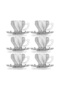 Glass Tea Cups with Saucers - 6 set - 210ml - Espresso Coffee, Turkish Tea Glass Set