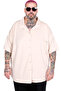 Mode XL Large Size Shirt with Lapel Collar and Short Sleeves U26380 Beige