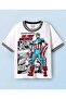 Single Jersey Knit Half Drop Shoulder Sleeve T-Shirts Avengers Graphics Pack of 2 - Yellow & White - 2