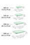 Set of 20 Rectangular Food Storage Containers - Microwave Safe Organizer Food Container Green - 5