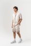 Coastal Patterned Short Sleeve Shirt and Elastic Waist Shorts Set