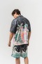Mirage Patterned Short Sleeve Shirt and Elastic Waist Shorts Set - 6