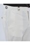 Slim Fit Striped Trousers with Belt Detail Beige T13685 - 4
