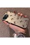 iPhone 17E Compatible High-Quality Brown Bow and Dot Printed Case