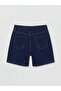 Navy blue high waist women's jean shorts - 2