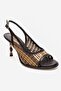 Soven Brown Knitted Women's Beaded Heeled Shoes - 3