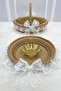 Promise Engagement Wedding Henna Bridal Basket and Tray with Pearls Wedding Sünnet Bride Gift Decorative Wicker Jute