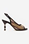 Soven Brown Knitted Women's Beaded Heeled Shoes - 4