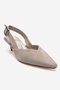 Dioris Beige Suede Genuine Leather Women's Low Heel Shoes - 3