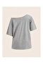 Women's Boat Neck Simple Joy Printed Oversize 100% Cotton T-Shirt - 2