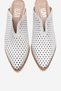 Toen White Skin Genuine Leather Women's Thick Heeled Slippers - 2