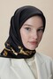 Neva Double-Sided Tivil Silk Scarf Black 90 X 90 - 5