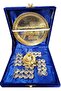 Crystal Swastik Brass Diya & Thali, Decorative Deepak Oil Lamp and Thali Gift Set