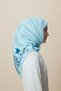 Neva Double-Sided Tivil Silk Scarf Blue 90 X 90 - 4