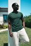 Men's Relaxed Casual Summer Dark Green T-Shirt - 4
