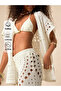 Cotton Openwork Knitwear Kimono Pants Set Women's Summer Beach Combination
