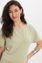 Women's Slim Fit Tight Fitting Short Bat Sleeve Boat Neck Green T-Shirt Blouse - 7