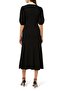 Polo V-Neck Bubble Sleeve Long Dress - 4