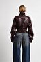 New Season High Collar Biker Crop Women's Leather Jacket - 6