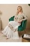 White Ethnic Embroidered Double Set - Jacket and Maxi Dress Set - 3
