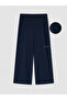 Navy Blue Women's Capri Pants with Elastic Waist